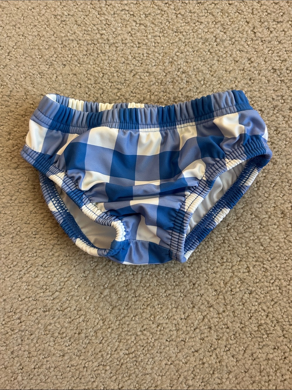 Primary Blue Buffalo Check Swim Diaper Cover